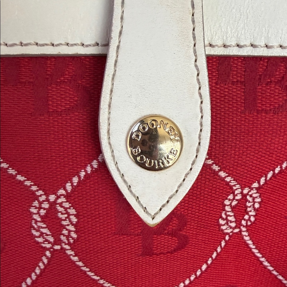 Dooney & Bourke Red Tote with Cream Accents - Picture 2 of 7